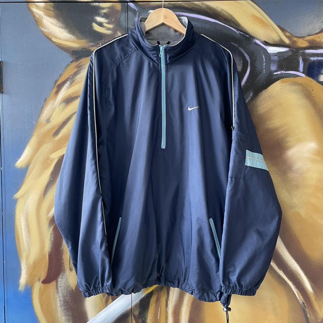 Nike Fleece Lined Quarter Zip Windbreaker Jacket