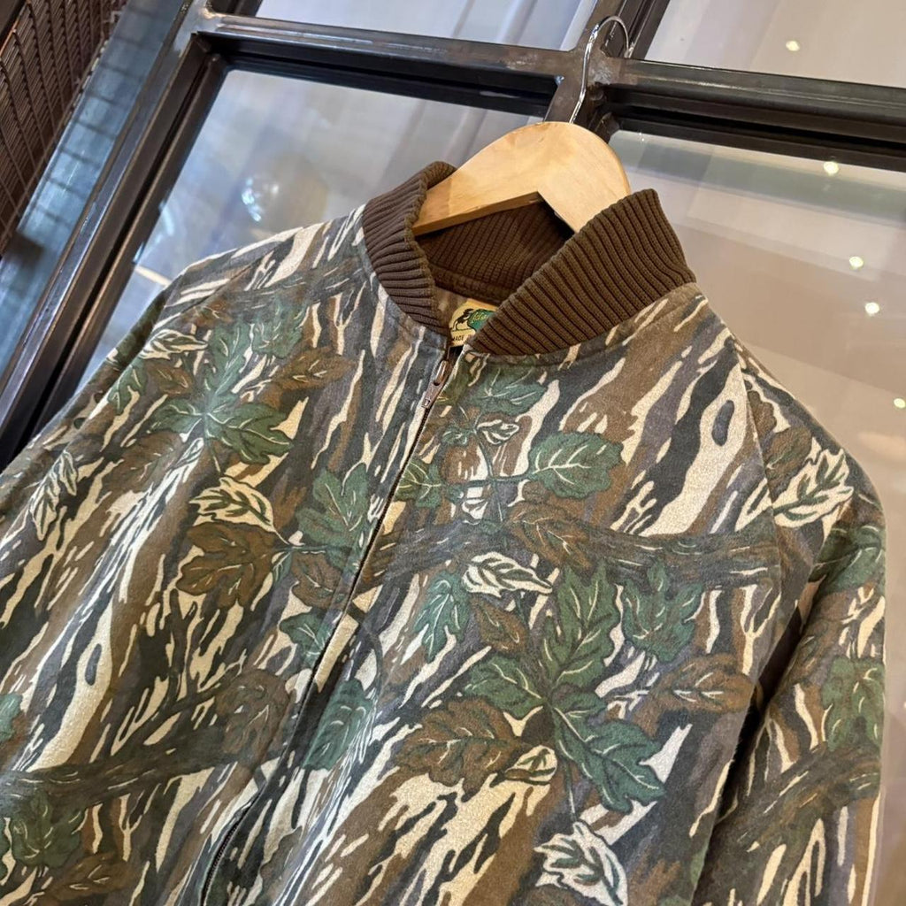 1224A86BR - Vintage Retro Essential Realtree Camouflage Khaki Green Brown Field Hunting graphic print Full Zip Bomber Jacket #realtree #hunting #camo #utility