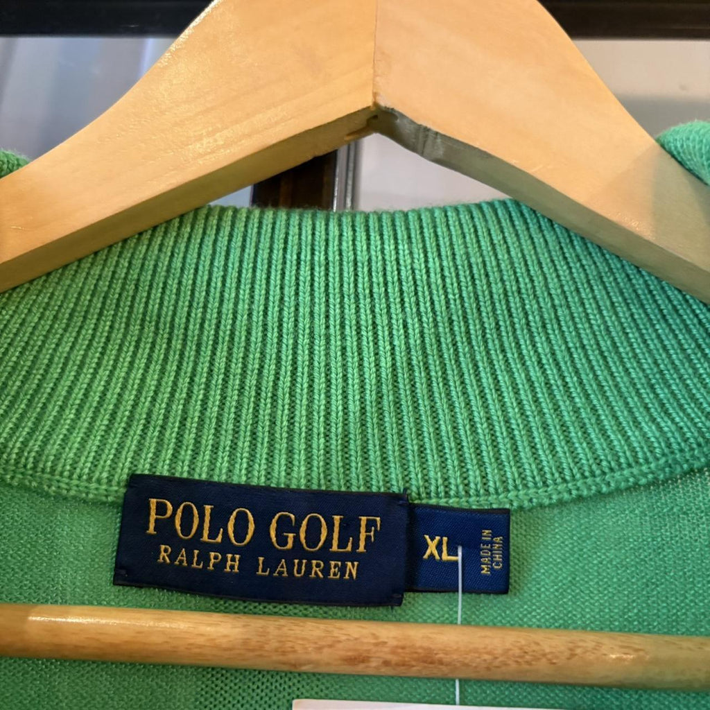 SWT652F - Vintage Ralph Lauren Green quarter 1/4 zip up sweatshirt jumper fleece #Y2K #preppy #chiefkeef #smartcasual #oldmoney