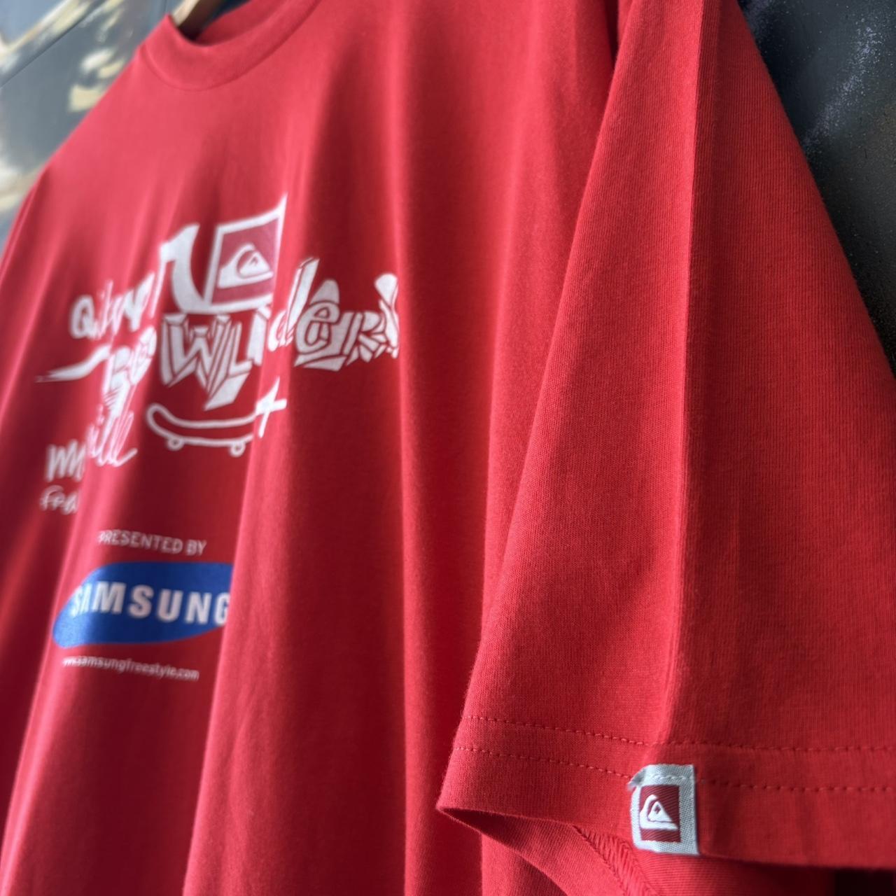 Vintage QuikSilver T Shirt Mens XL Red Graphic Print World Cup Xbox Etnies Skate Surf Tee Top 90s