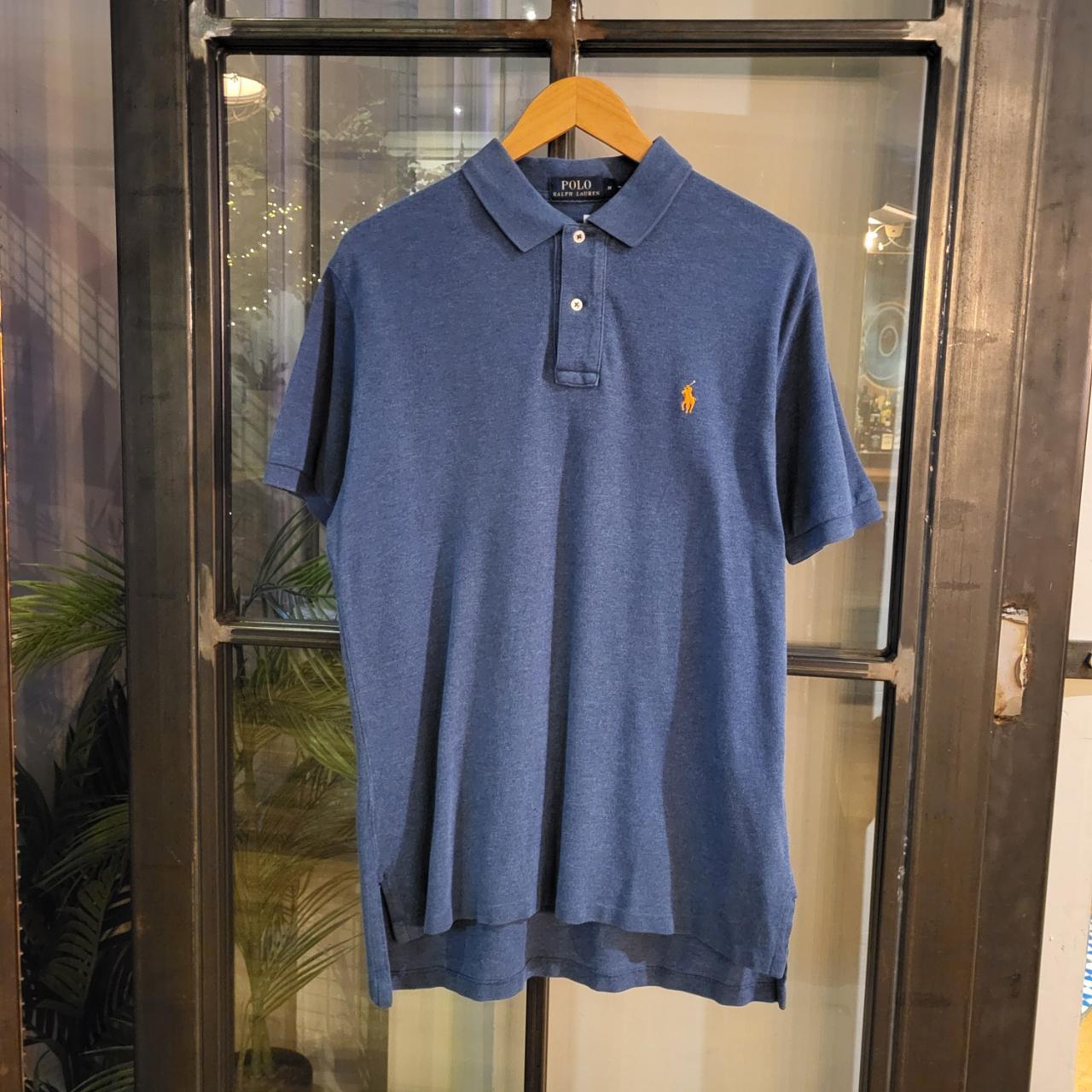 POL226 - Vintage Ralph Lauren Blue Polo Shirt Short Sleeve collared button up top #Y2K #preppy #chiefkeef #golf #oldmoney