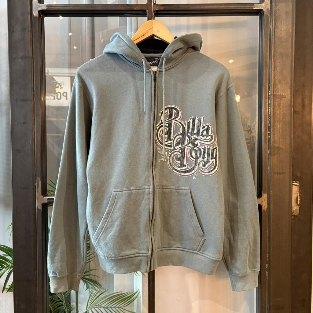 Vintage BillaBong Jumper Blue Mens XS Big Spellout Graffiti Surf Skate Full Zip Up Hoodie 90s Y2K