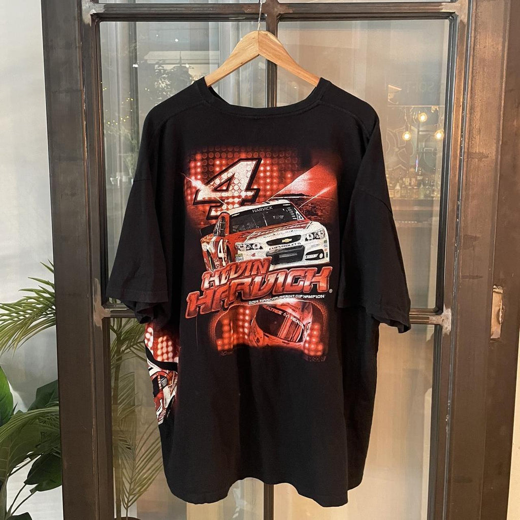 TEE00K - Vintage Retro Essential Black Nascar Kevin Harvick 2014 Sprint Champion Graphic Print Top Tee T-shirt #90s #graphic #racing #nascar