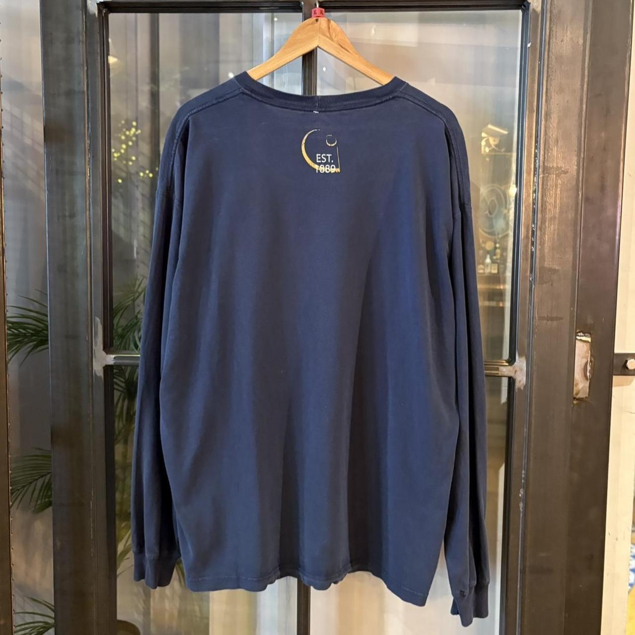 TEE518F - Vintage Retro Essential Navy Carhartt Longsleeve Graphic Print Top Tee T-shirt with embroidered patch logo #skater #longsleeve #carhartt #y2k #graphic