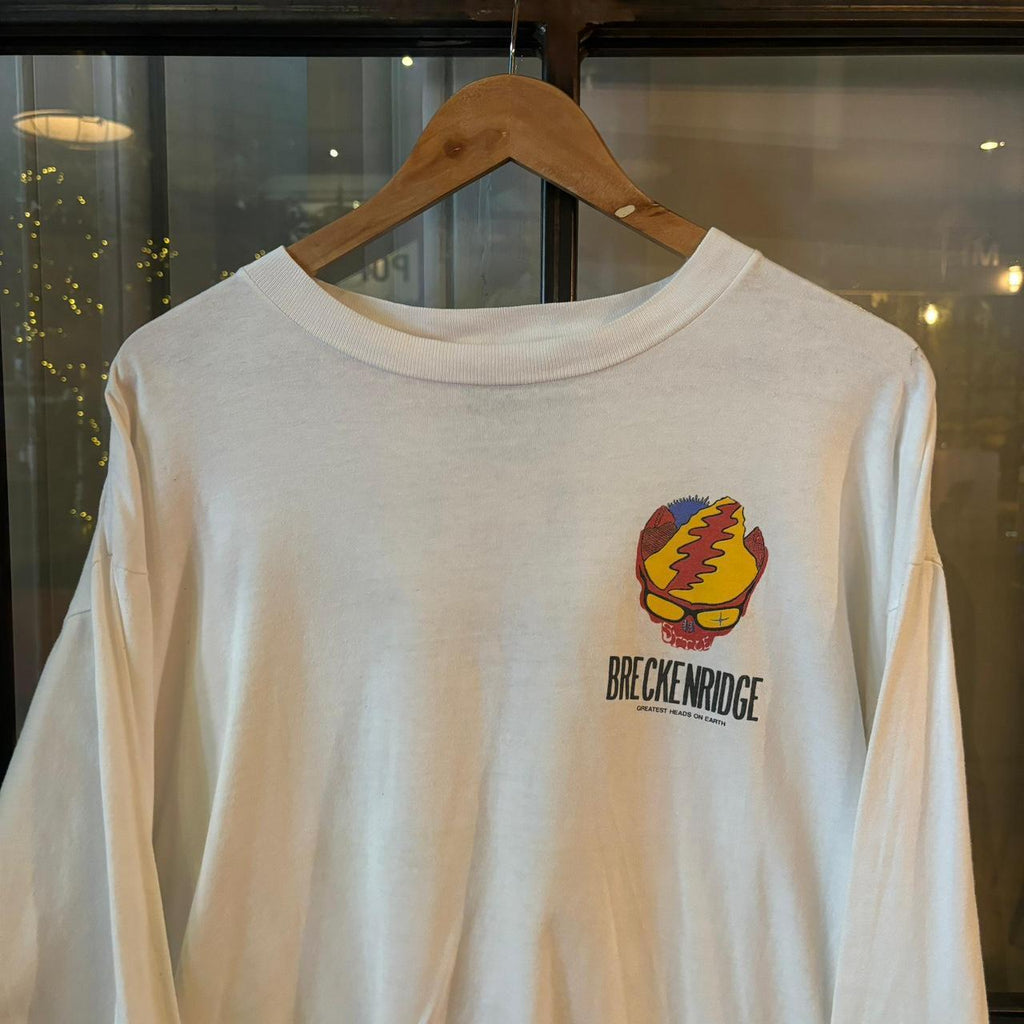 TEE405P - Vintage Retro Essential Beckenridge Grateful Dead White Longsleeve Graphic Print Top Tee T-shirt #90s #graphic #gratefuldead #skulls #longsleeve