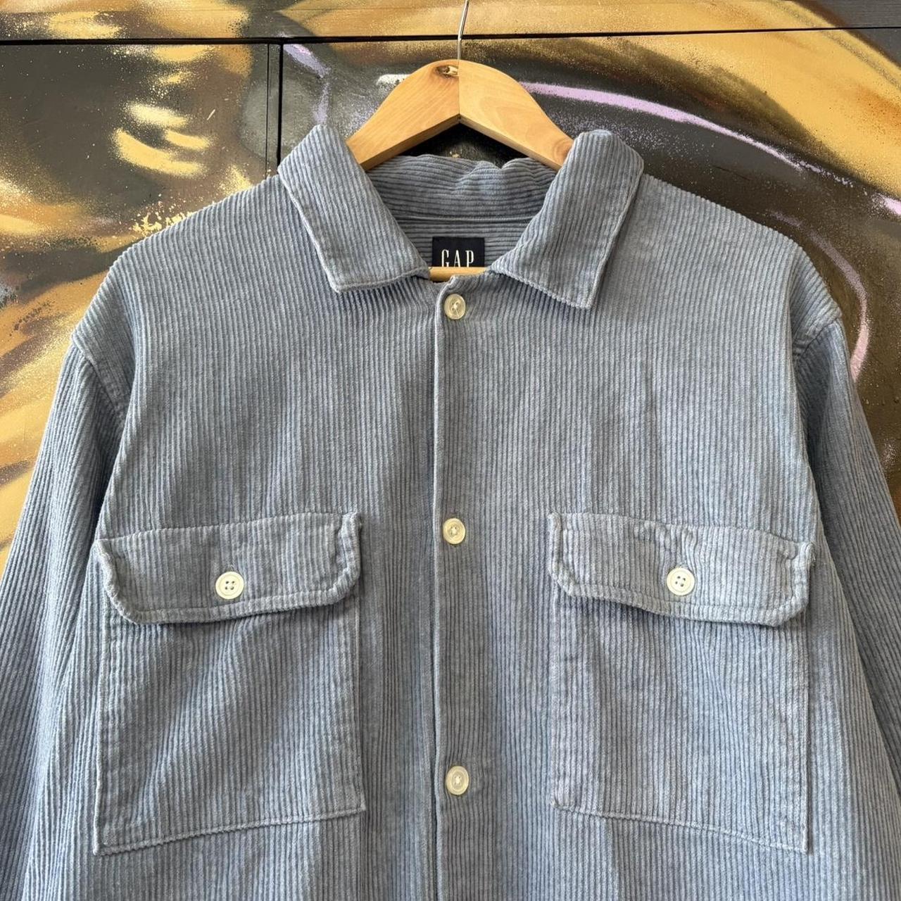 Vintage GAP Shirt Mens Large Pastel Blue Jumbo Cord Corduroy OverShirt Oi Polloi Shacket Top 90s Y2K