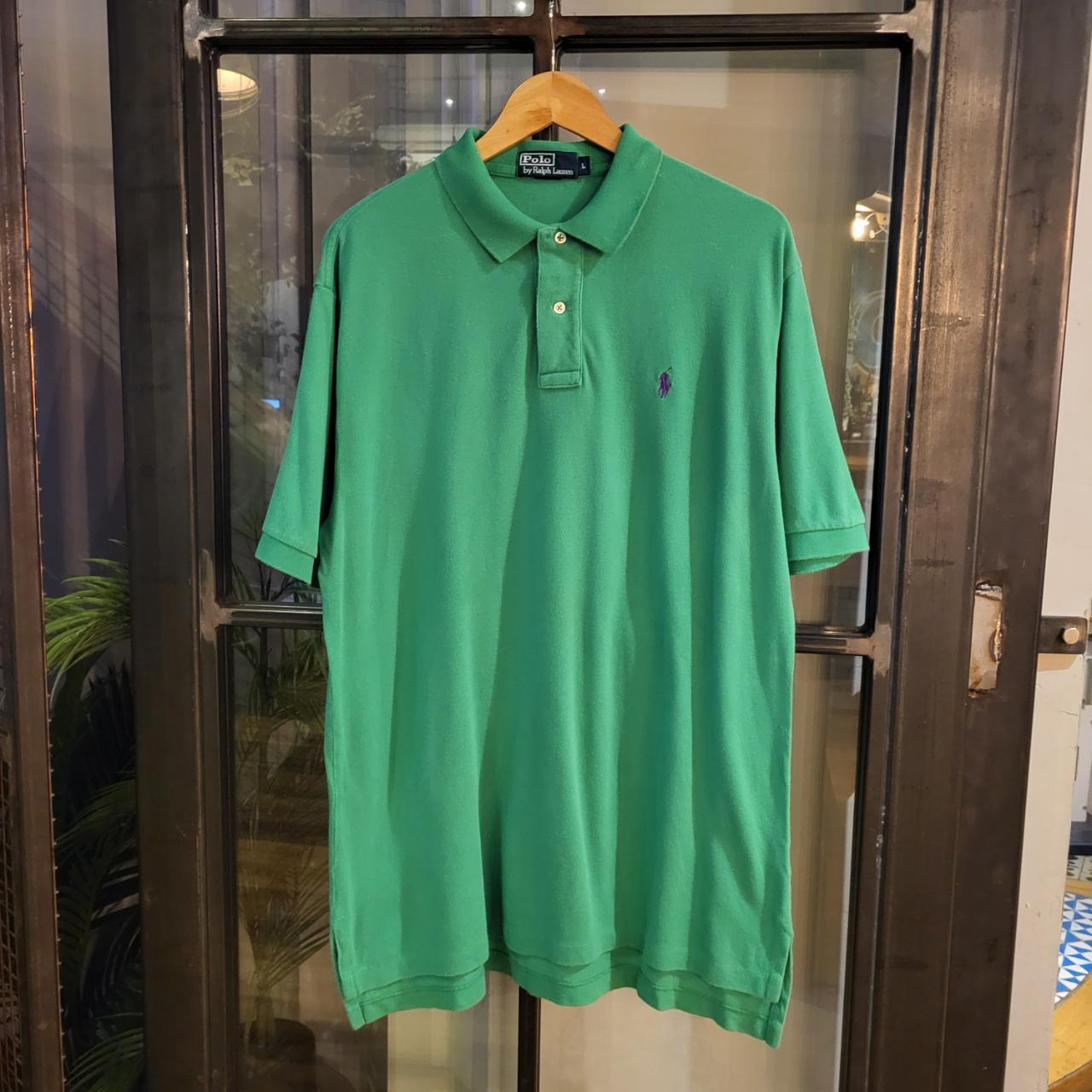 POL146P - Vintage Ralph Lauren Green Polo Shirt Short Sleeve collared button up top #Y2K #preppy #chiefkeef #golf