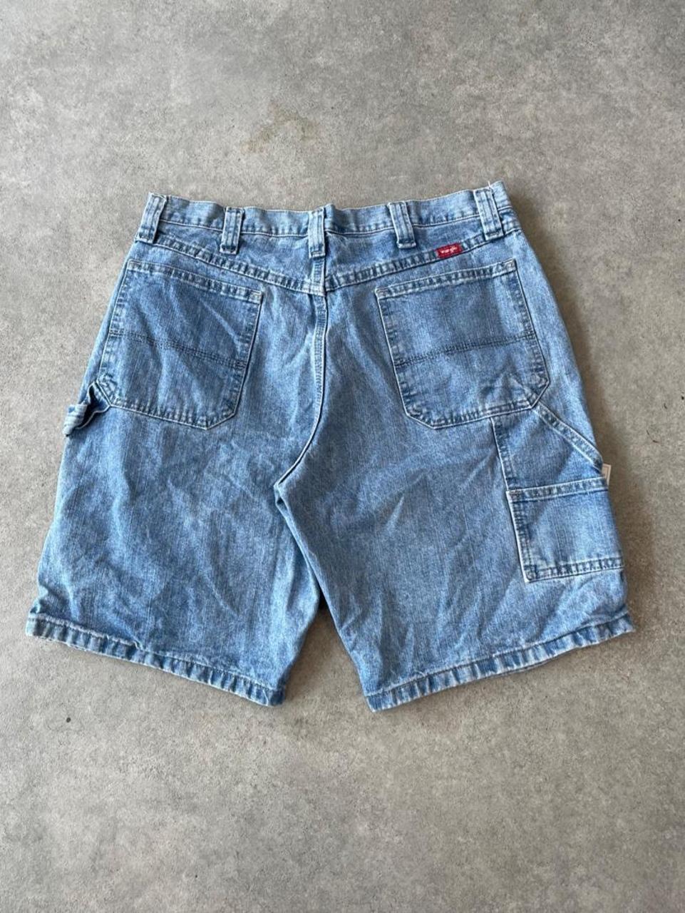 Wrangler Light Wash Blue Denim Carpenter Shorts
