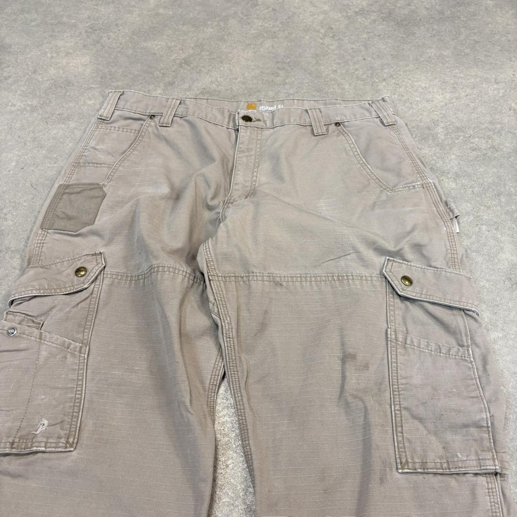 BR2701GO-U - Vintage retro essential  Stone Grey Carhartt ripstop cargo carpenter Trousers pants casual workwear #skater #utility #workwear #carpenter #carhartt