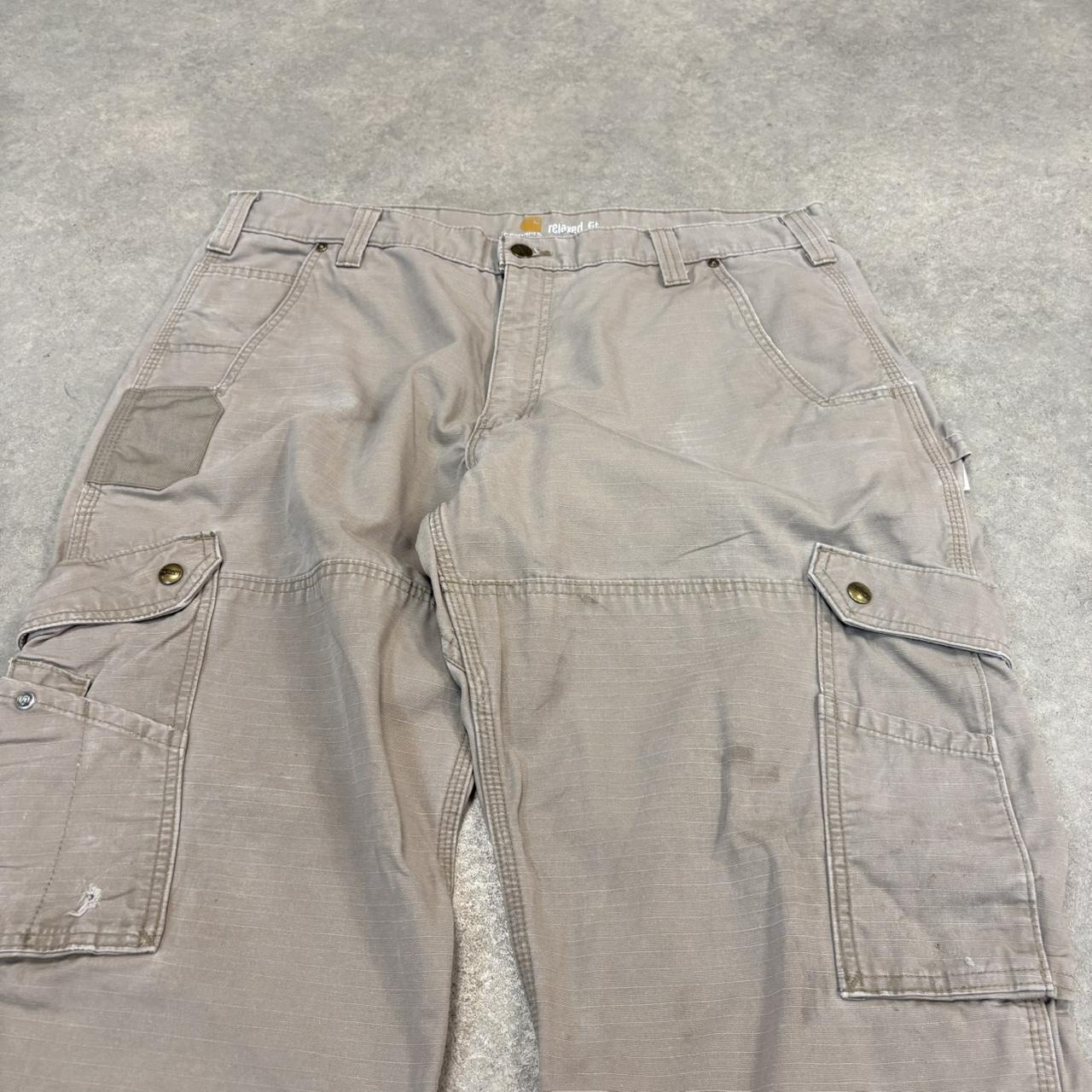 BR2701GO-U - Vintage retro essential  Stone Grey Carhartt ripstop cargo carpenter Trousers pants casual workwear #skater #utility #workwear #carpenter #carhartt
