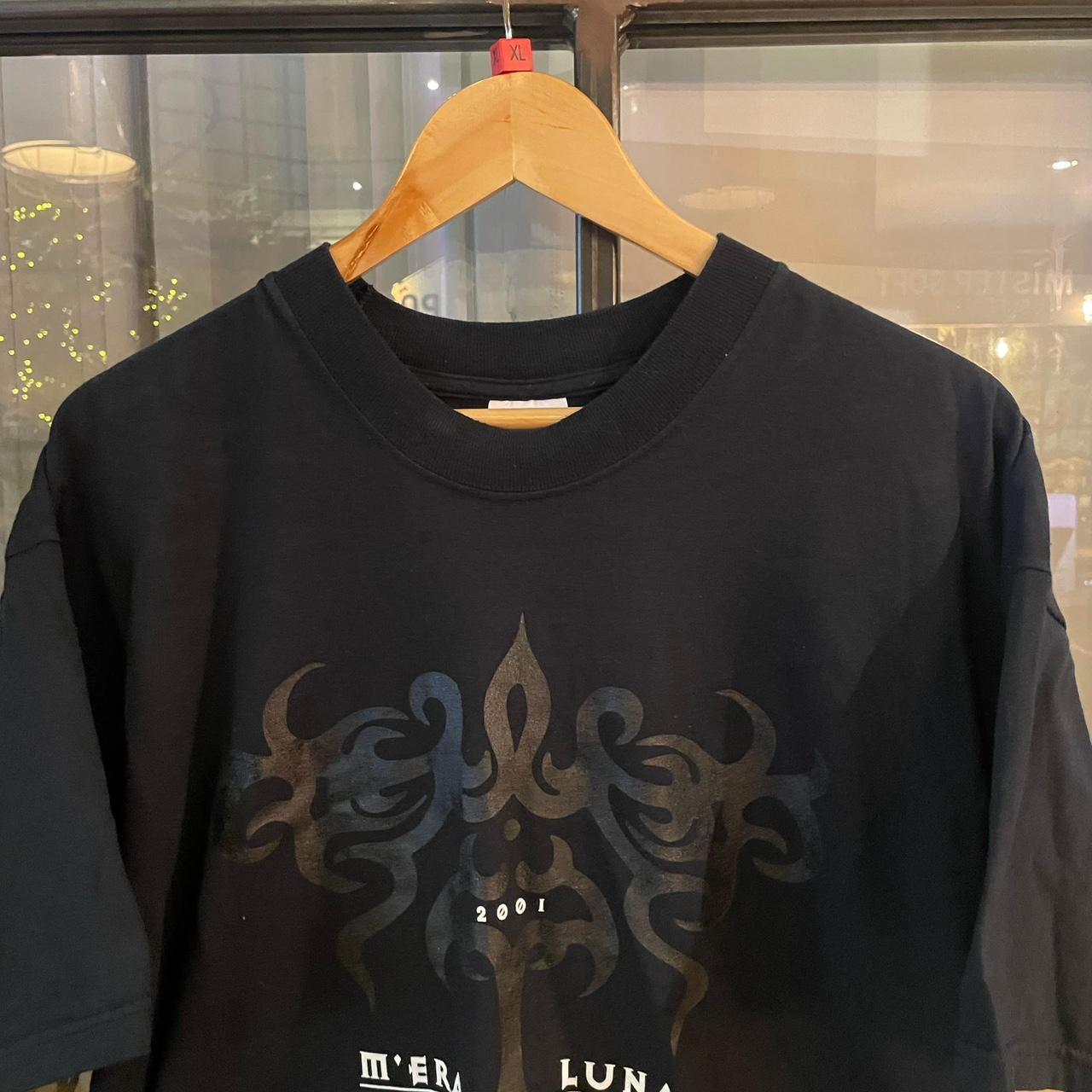 0225I09P - Vintage Retro Essential Black Mera Luna 2001 tour Music Festival Marilyn Mason Graphic Print Top Tee T-shirt #y2k #graphic #marilynmason #festival #music