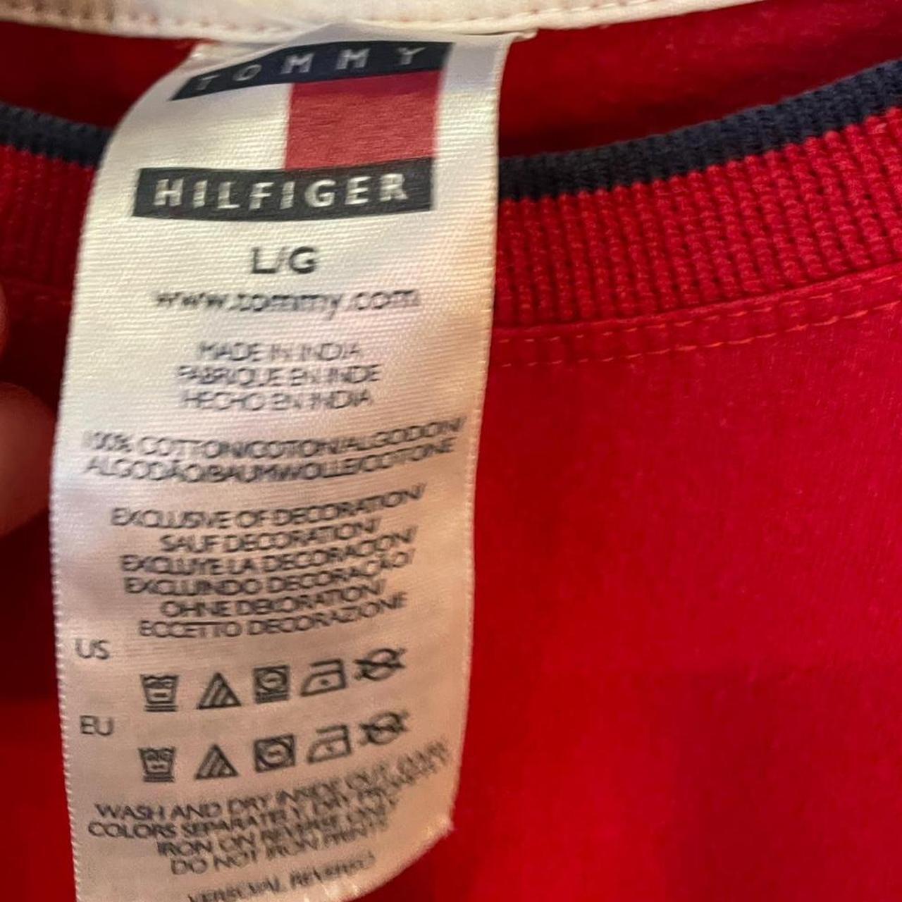 1224G65P - Vintage Retro Essential Red Tommy Hilfiger Print logo Top Tee T-shirt #90s #tommy #top #essential #basic