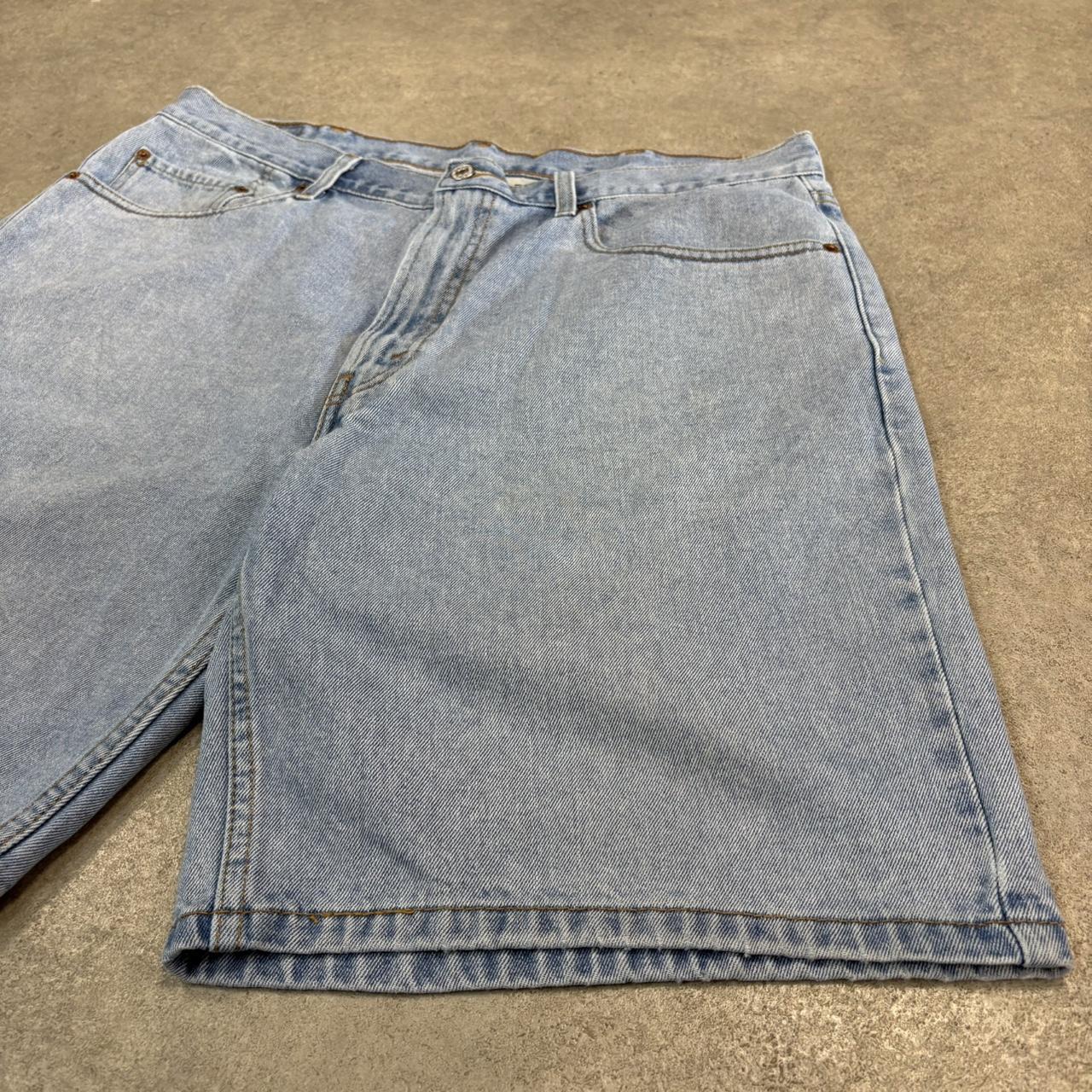 Vintage Light Blue Wash Levi’s 550 Jorts Mens 38” Baggy Wide Leg Skate Surf Denim Jean Shorts Hip Hop Streetwear Y2K