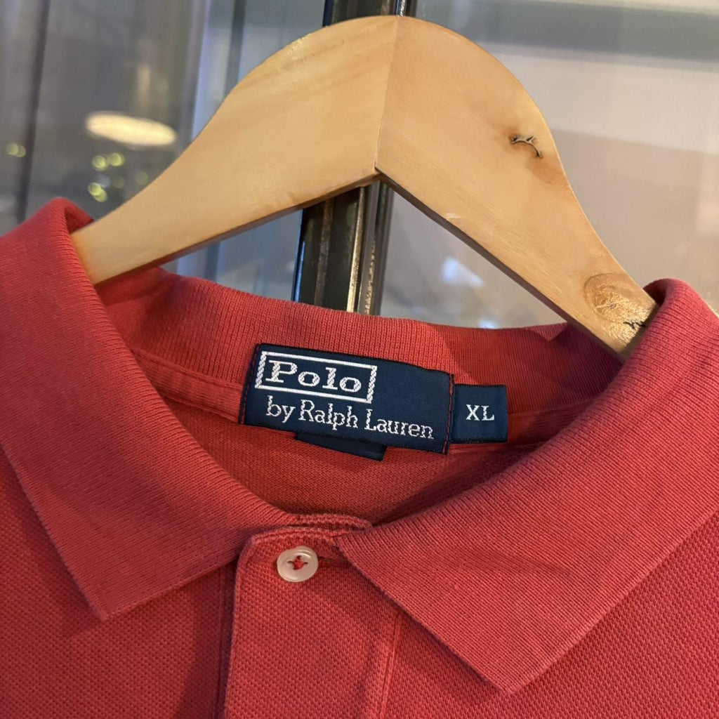 POL318 - Vintage Retro Ralph Lauren Plain Red Polo Shirt Short Sleeve collared button up top #Y2K #preppy #chiefkeef #oldmoney #ralphlauren