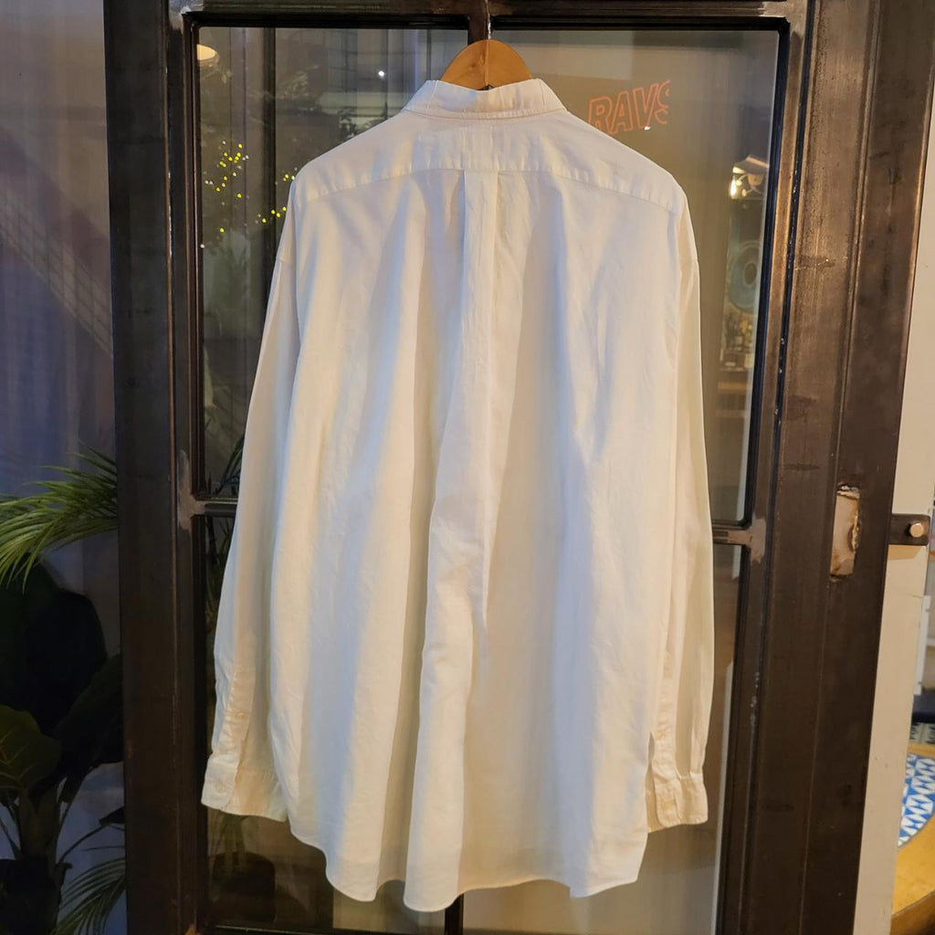 RLS080 - Vintage Ralph Lauren White Plain Shirt Short Sleeve collared button up top #Y2K #preppy #chiefkeef #golf #oldmoney