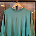 SWT258 - Vintage Retro Essential Adidas Turquiose Green sweatshirt jumper crewneck with Kangaroo Pocket Pouch and minimal red line detailing on arm #adidas #blank #sportswear #90s