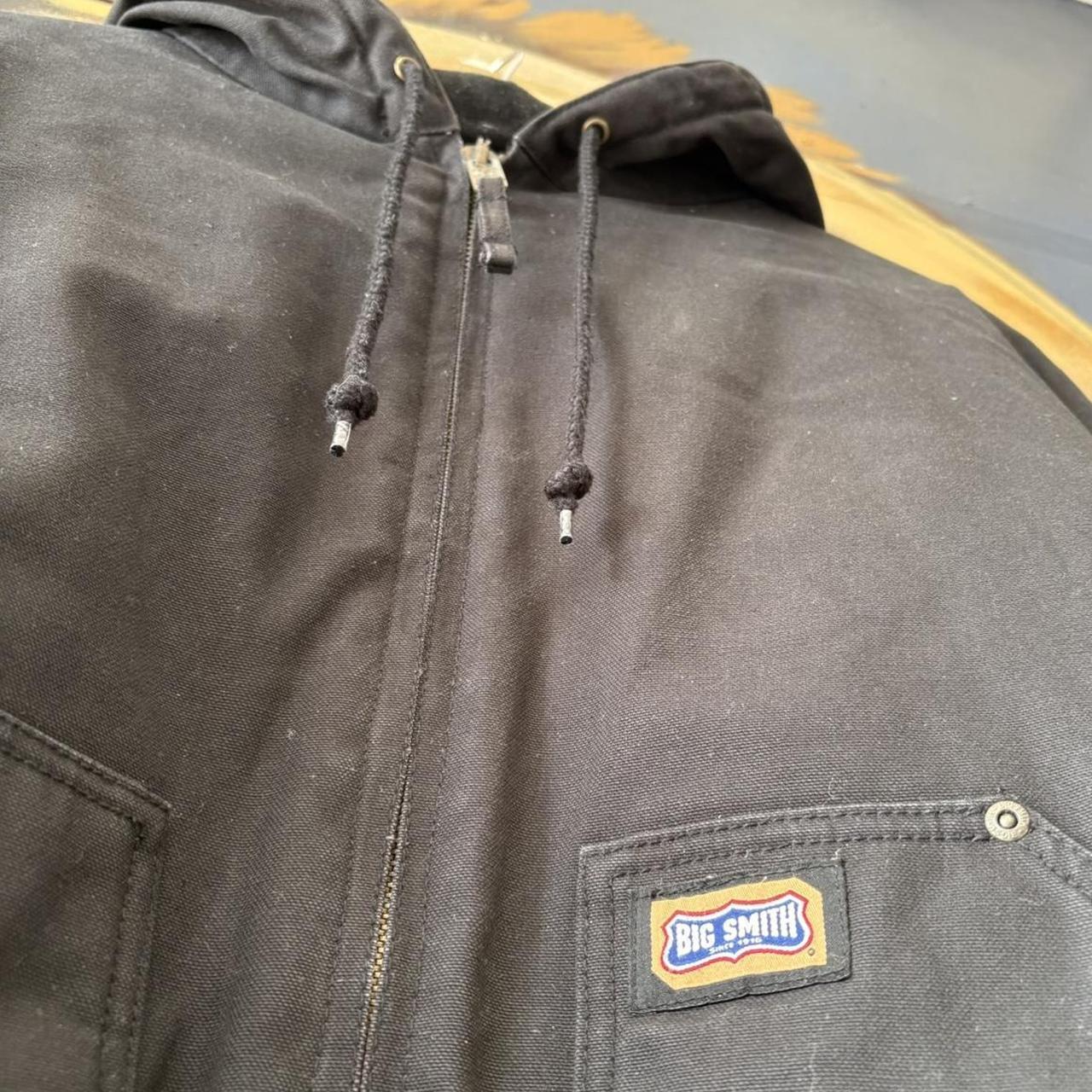 Vintage Workwear Active Jacket Mens Large Black Hooded Canvas Heavyweight Carhartt Style Coat 90s Y2K