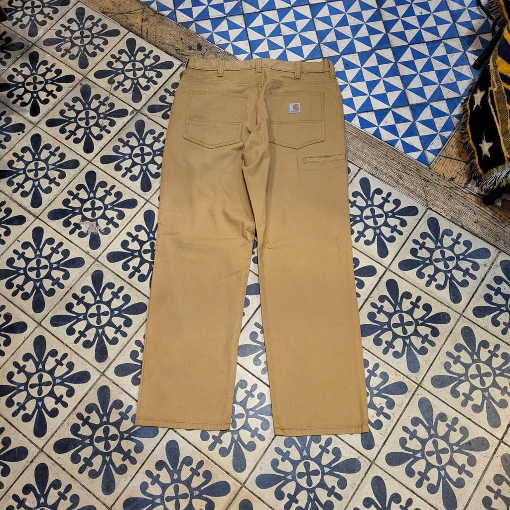 TRW108BR - Vintage retro essential Carhartt Tan Straight Leg Trousers pants casual workwear #skater #utility #workwear #carpenter #carhartt
