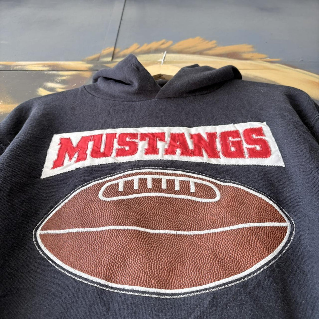 Vintage Russell Athletic Hoodie Mens Large Mustangs Football Graphic Made In USA Streetwear 90s Y2K