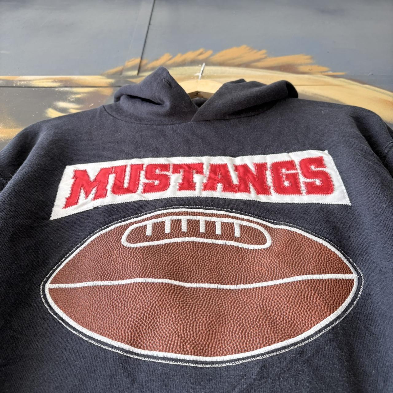 Vintage Russell Athletic Hoodie Mens Large Mustangs Football Graphic Made In USA Streetwear 90s Y2K