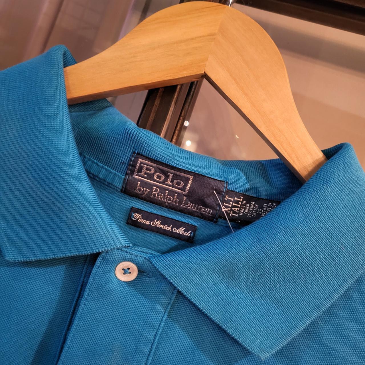 POL232-F - Vintage Ralph Lauren Blue Polo Shirt Short Sleeve collared button up top #Y2K #preppy #chiefkeef #golf #oldmoney