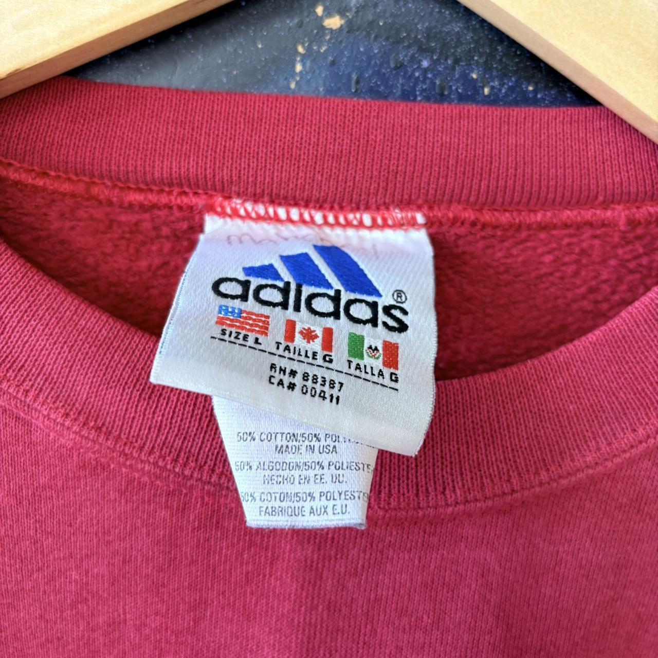Vintage Adidas Red Sweatshirt Big Logo Spell Out Crewneck