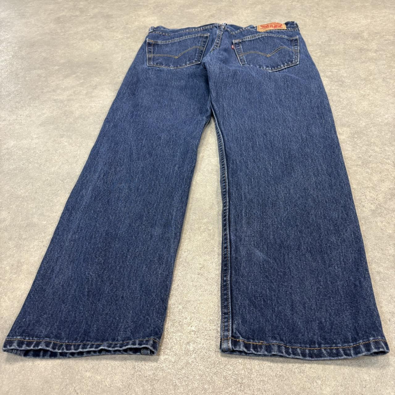 Vintage Dark Blue Wash Levi’s 505 Jeans Mens 34” Straight Leg Denim Trousers Skate Western Vintage Y2K 90s