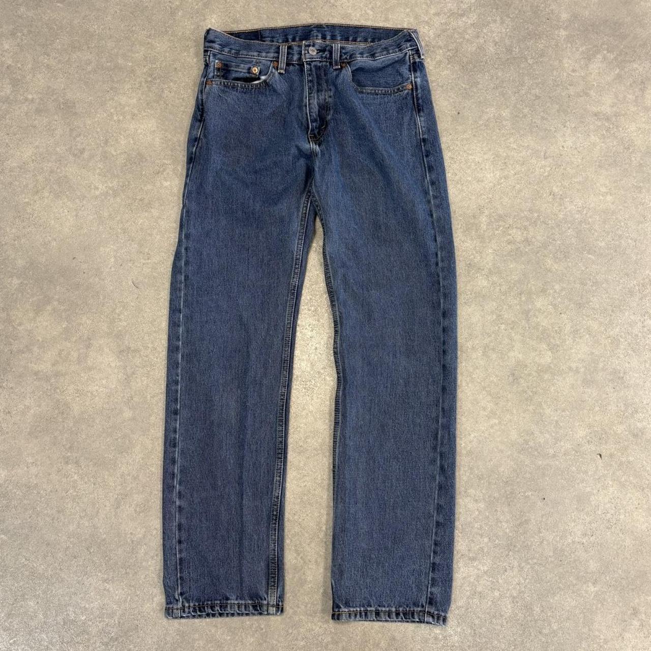 Vintage Levi’s 505 Jeans 32x32 Denim Dark Blue Wash Straight Leg Trousers Cowboy Western USA