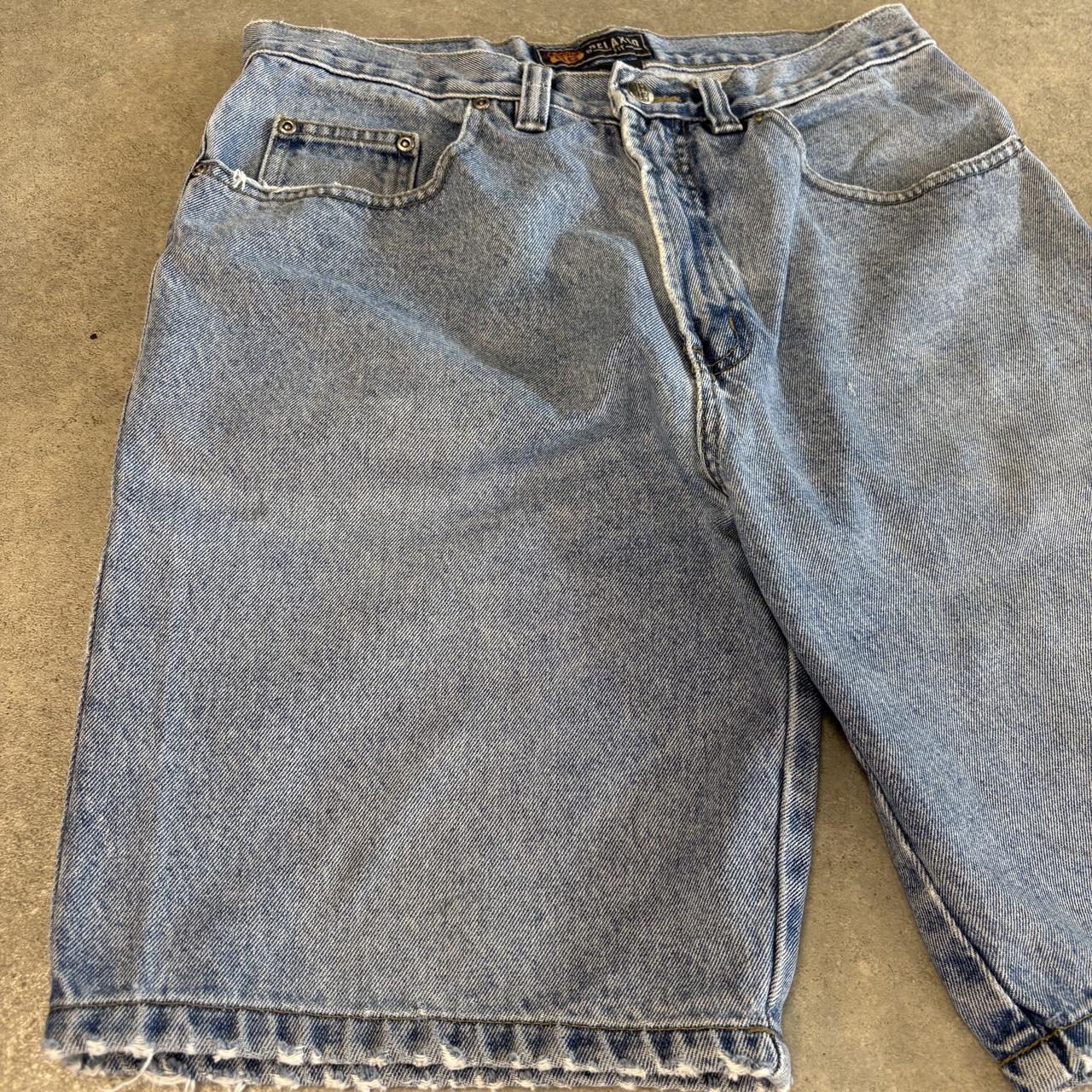 Vintage Route 66 Jorts Mens 32” Light Blue Wash Denim Jean Shorts Baggy Wide Leg Skate Surf Hip Hop 00s Y2K