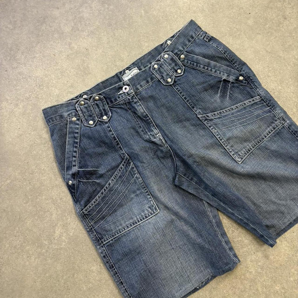 Y2K Embroidered Jean Shorts