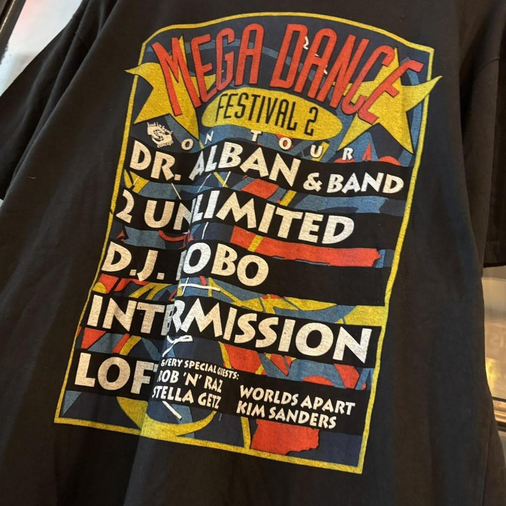 CP05CLF - Vintage Retro Essential Mega Dance Festival 2 on tour Dr. Alban Black music concert Graphic Print Single Stitch Top Tee T-shirt #90s #singlestitch #music #tour #festival