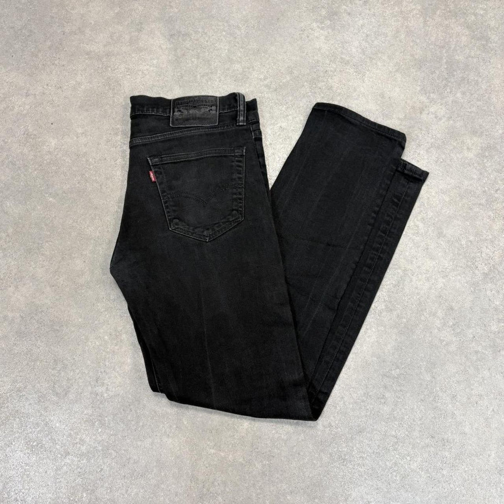 YIC1025D94-U - Vintage retro essential Levi’s 511 Black Wash Denim Skinny Straight Jeans Trousers pants #denim #levis #levis511 #skater #jeans