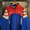 Vintage retro essential blue F.C Bayern Munich full zip up training Football Soccer puffer jacket 90s