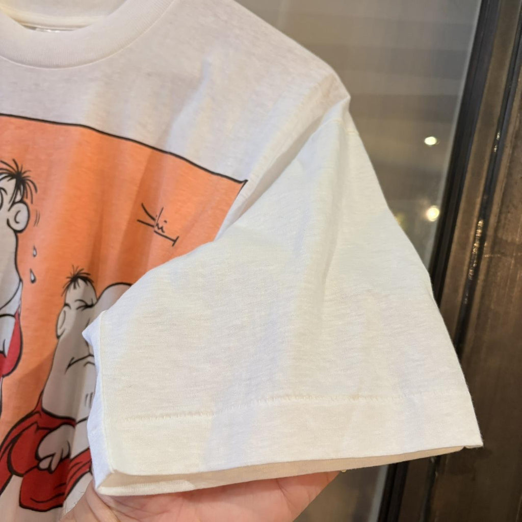 Vintage Brutus Cartoon Graphic T-Shirt Mens Medium White Single Stitch 90s Y2K Comic Art Tee
