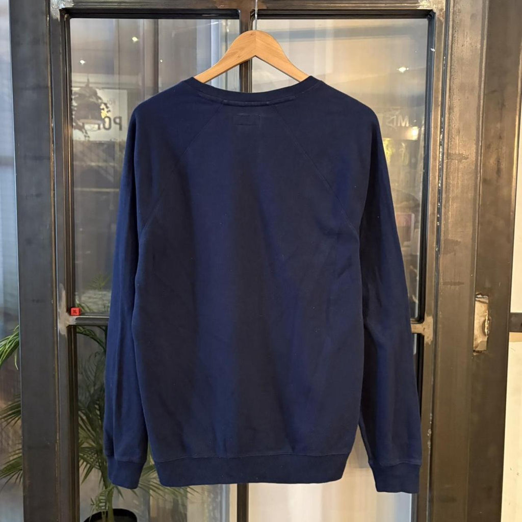 MA2207FM - Vintage Retro Essential Polo Ralph Lauren Navy Raglan Jumper Sweatshirt with print logo #raglan #oldmoney #y2k #ralphlauren #sportewear