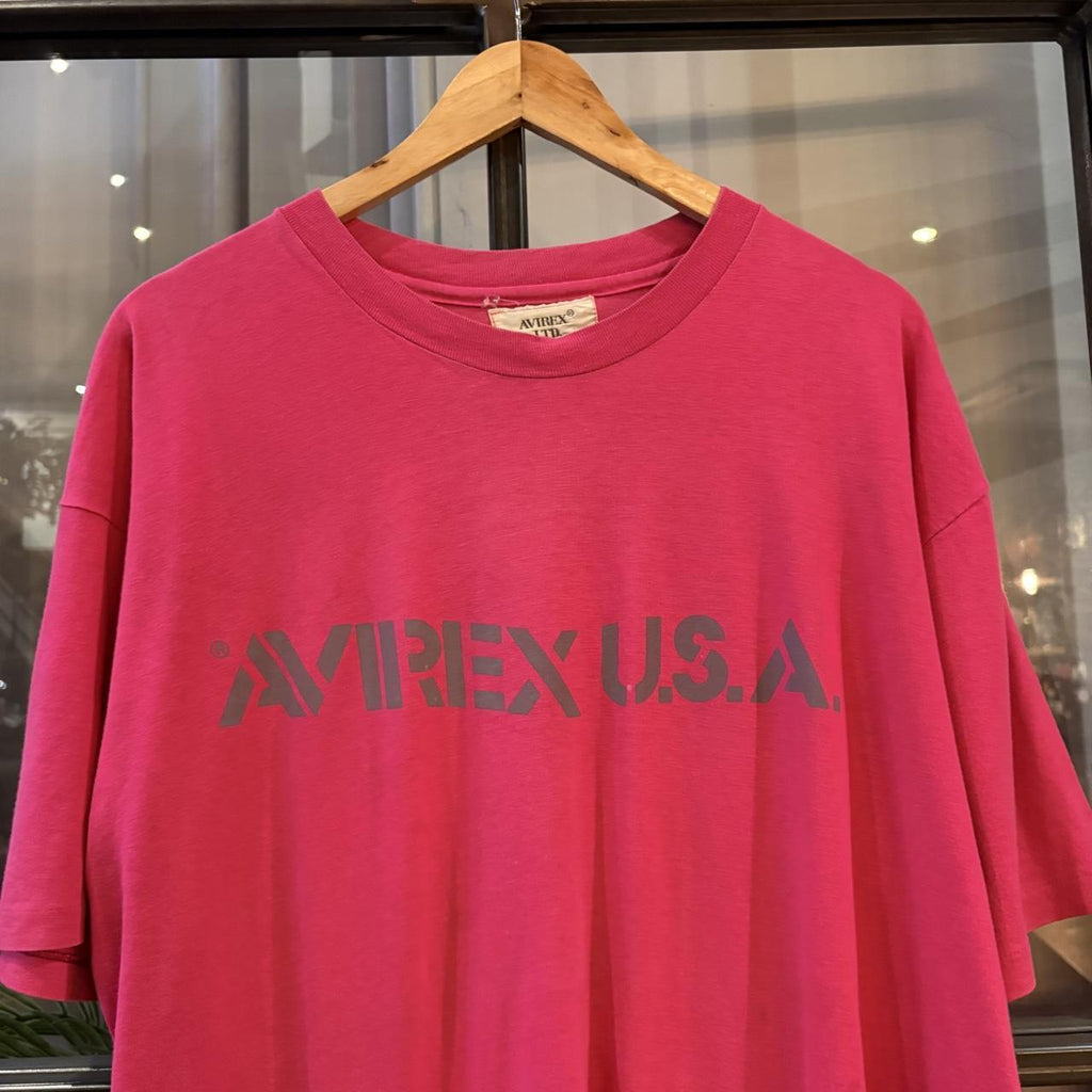Vintage Avirex USA T shirt Mens XXL Pink Tee Single Stitch Graphic Print Surf Skate Tee Top Y2K 90s