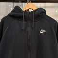 MA0202AZ-P - Vintage Retro Essential Black Nike Full Zip Sweatshirt Hoodie with embroidered swoosh logo #90s #sportswear #essential #nike #y2k