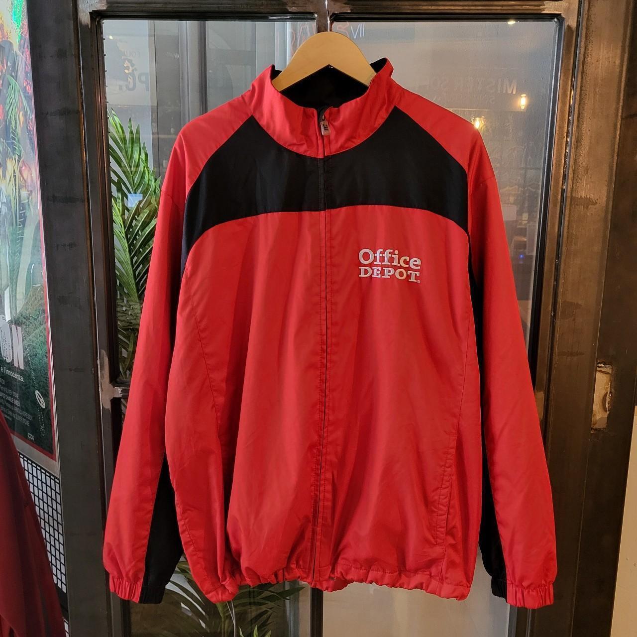 WDB070 - Vintage retro black essential NASCAR Stewartt 14 racing Office Depot Racer jacket coat branded with logo 90s Y2K style #racing #nascar #sponsorships #cars #racingjacket