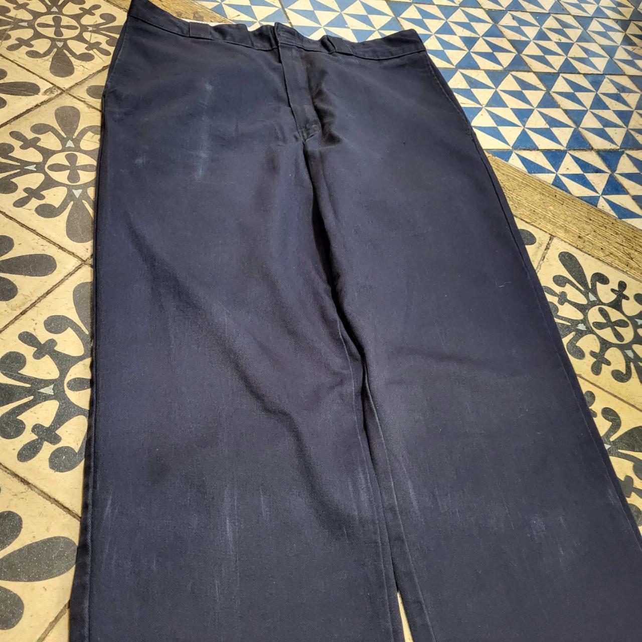 TRW0055BR - Vintage retro essential Navy Dickies Trousers pants jeans with embroidered patch logo carpenter casual workwear #workwear #skater #y2k #dickies