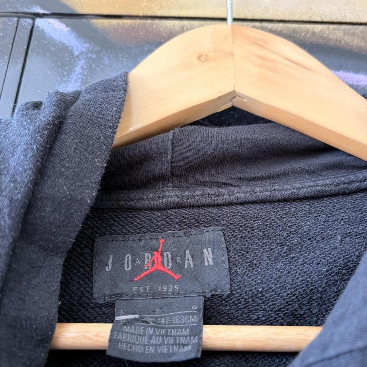 Vintage Air Jordan Hoodie Top Womens Medium Black Jumpman Logo Streetwear NBA Basketball Sweatshirt Essential 90s Y2K