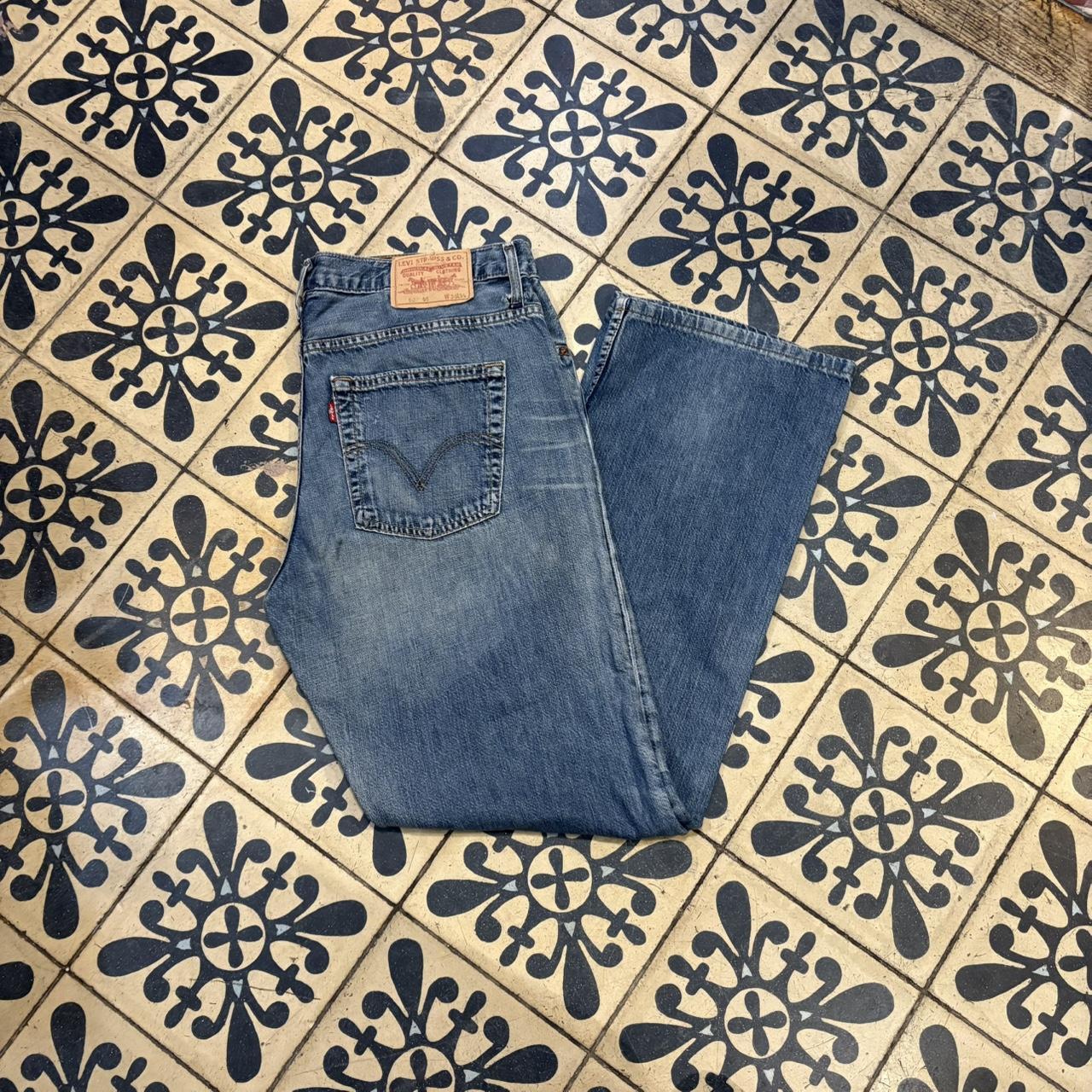 1224H63BR - Vintage retro essential Levi’s 507 Relaxed Bootcut Blue Wash Denim Jeans Trousers pants #denim #levis #levis507 #bootcut #relaxed