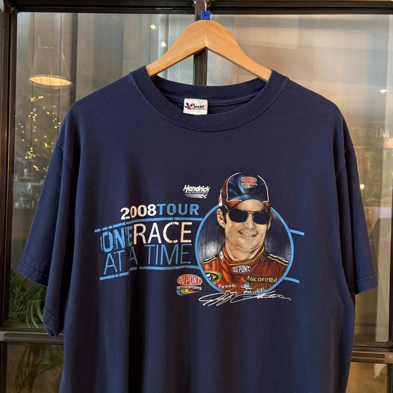 B0425A05F - Vintage Retro Essential Navy Nascar 2008 Tour Dupont Hendrick Motorsports Graphic Print Top Tee T-shirt #y2k #nascar #racing #racer #graphic