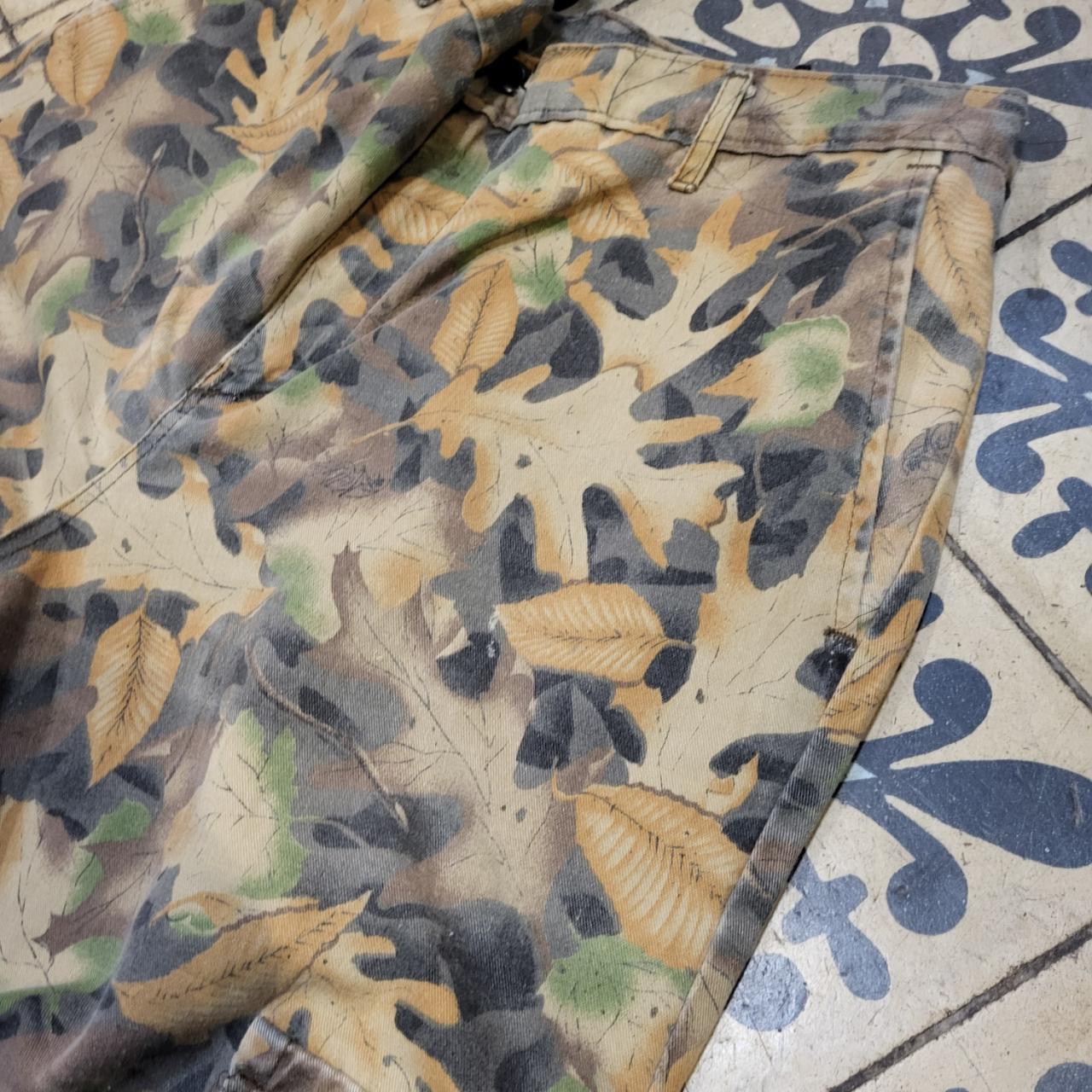 RTB069P - Vintage retro essential woodland RealTree adjustable cargos camo camouflage Carpenter Pants Trousers Jeans embroidered bottoms wide bagg straight leg hip hop skater 90s y2k workwear style