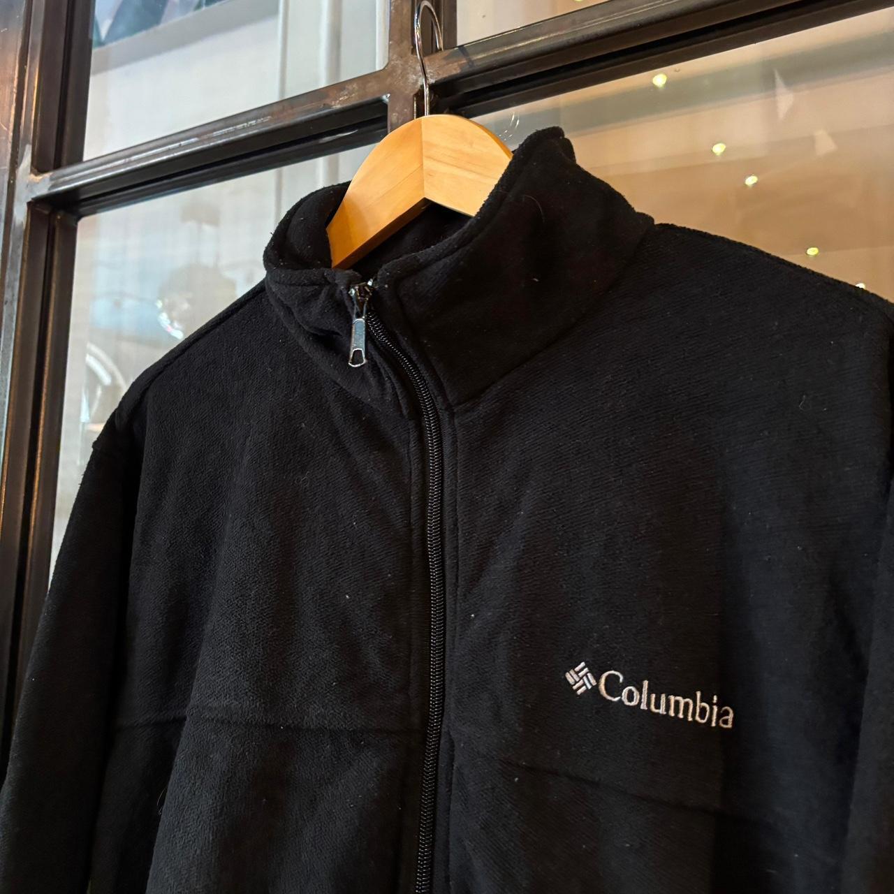 SWT627F - Vintage retro essential Columbia Black full zip up outdoor sweatshirt fleece jacket #columbia #outdoor #expedition #hike #gorpcore