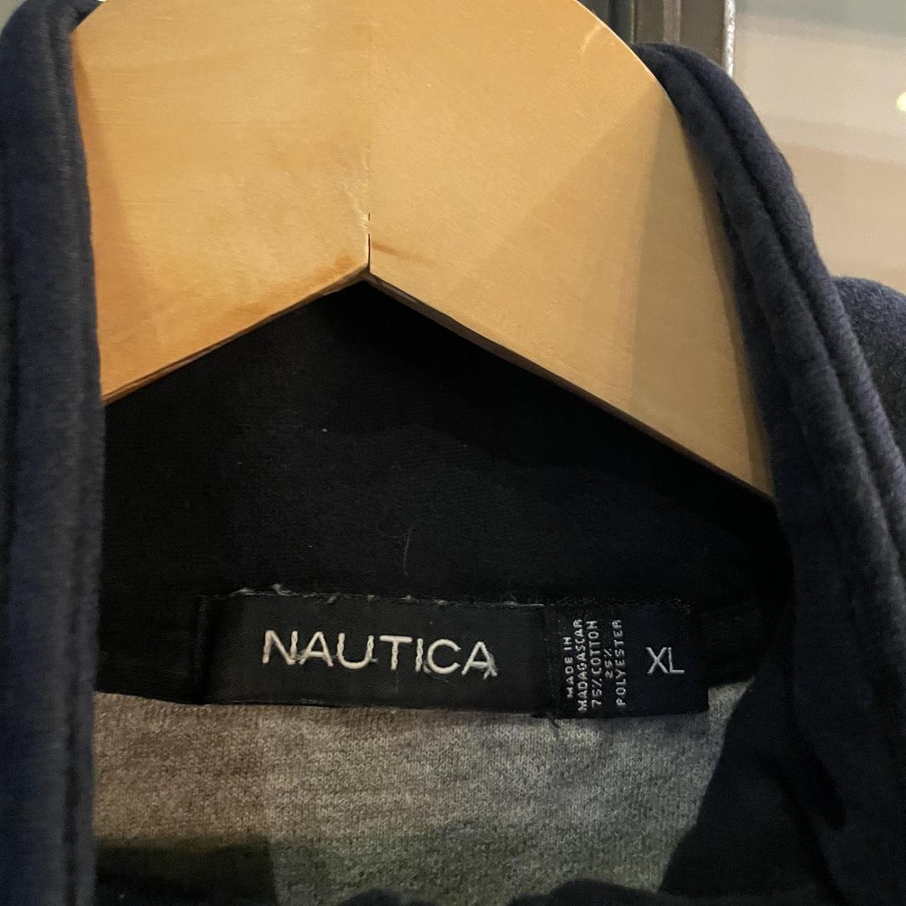 SWT422 - Vintage Retro Essential Navy Nautica 1/4 Zip Up fleece Jumper Sweatshirt with small chest embroidered logo #90s #sportswear #essential #y2k #nautica