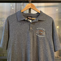 TEE640F -  Vintage Retro Essential Harley Davidson button up collared polo Top with embroidered logos #graphic #motorcycles #biker #harley #harleydavidson
