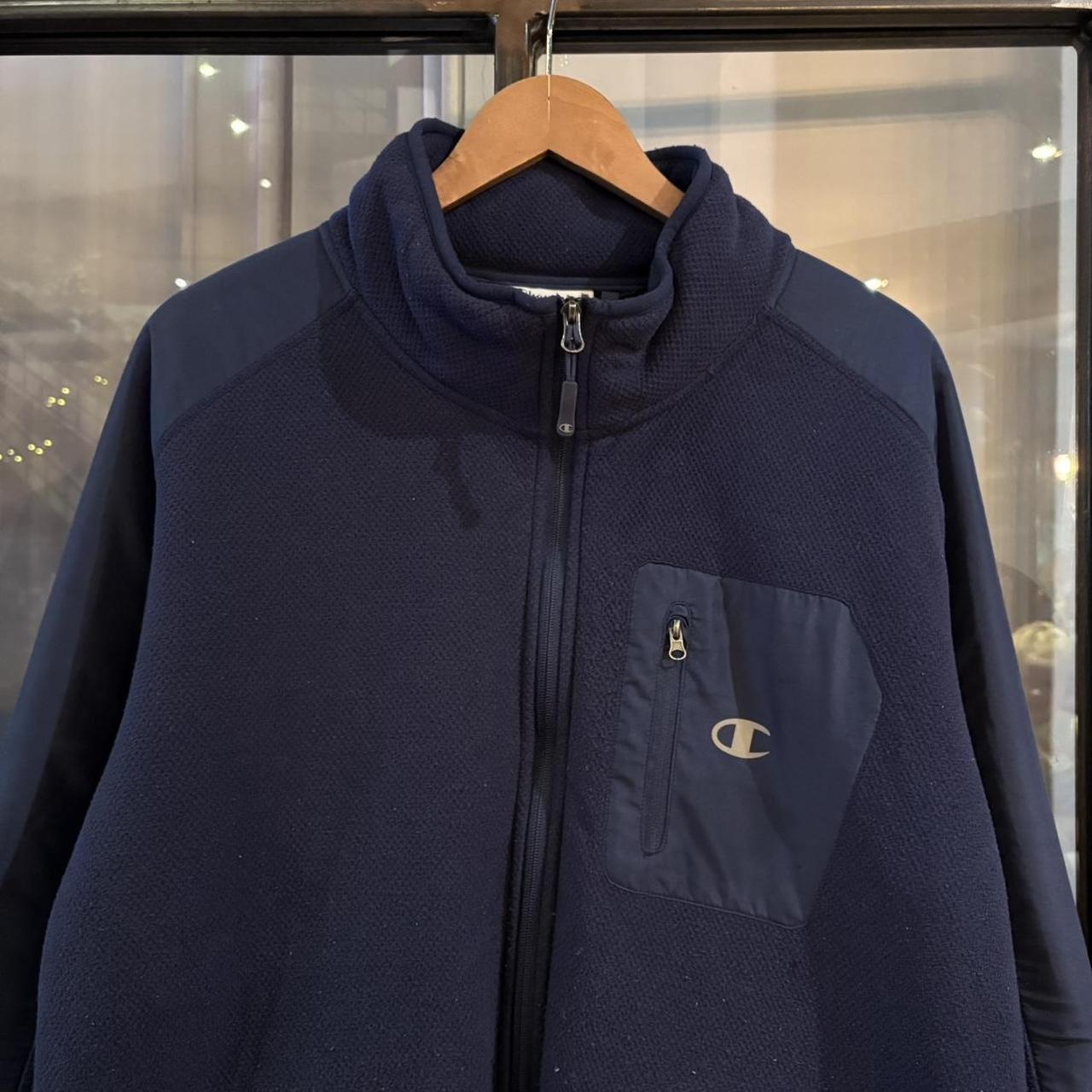 0225D79F - Vintage retro essential Navy Champion full zip up outdoor sweatshirt fleece jacket #pullover #outdoor #expedition #champion #gorpcore