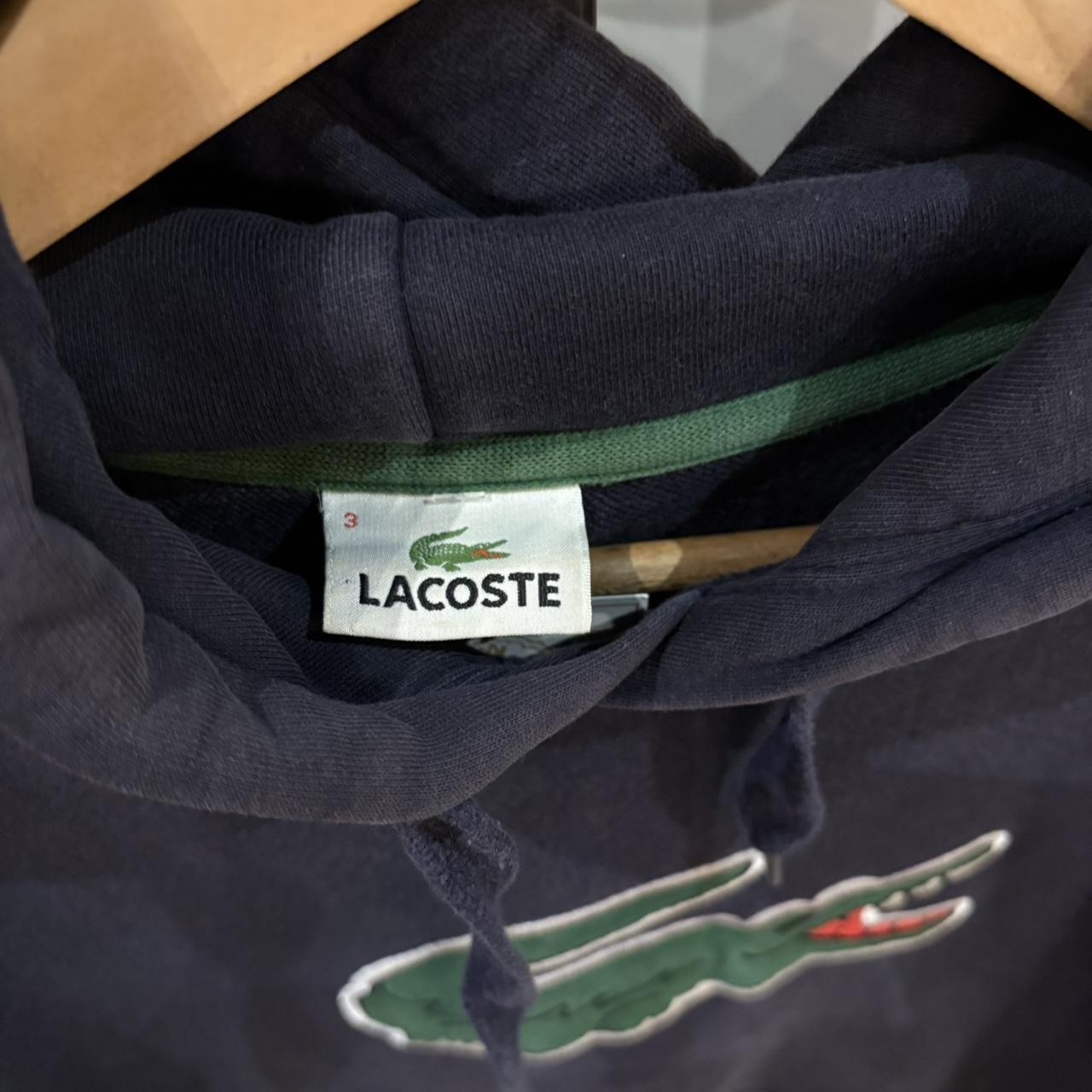 MA2207FJ-F - Vintage Retro Essential Navy Lacoste Sweatshirt Hoodie with embroidered patch logo #90s #sportswear #crocodile #lacoste #y2k