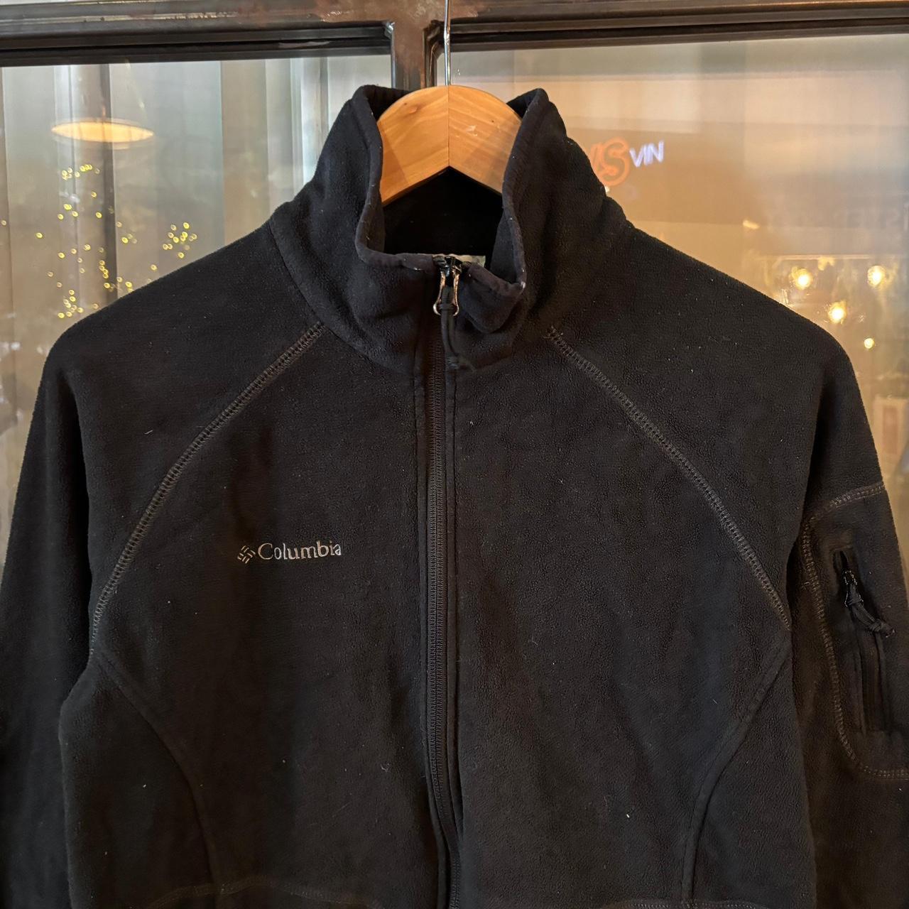 SWT625F - Vintage retro essential Black Columbia full zip up outdoor sweatshirt fleece jacket #pullover #outdoor #expedition #hike #gorpcore