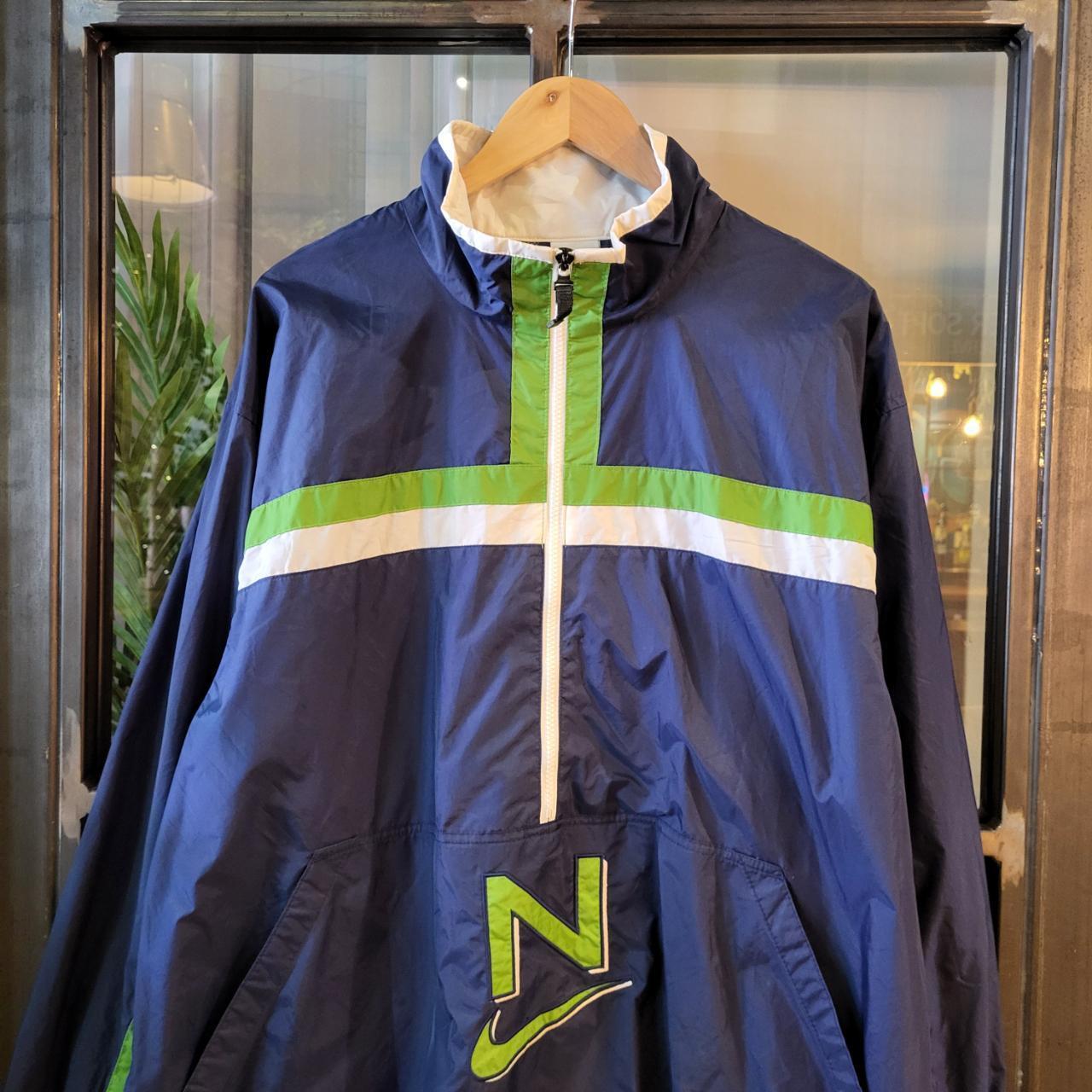 WDB3020 - Vintage Retro Nike Navy Essential Lightweight Windbreaker 1/4 quarter zip Full zip up Jacket #windbreaker #y2k #festival #nike #90s